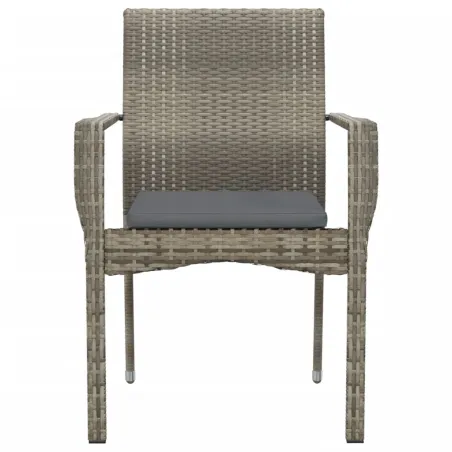 Chaises de jardin avec coussins lot de 2 Résine tressée Gris