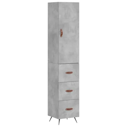 Buffet haut Gris béton 34,5x34x180 cm Bois d'ingénierie 2