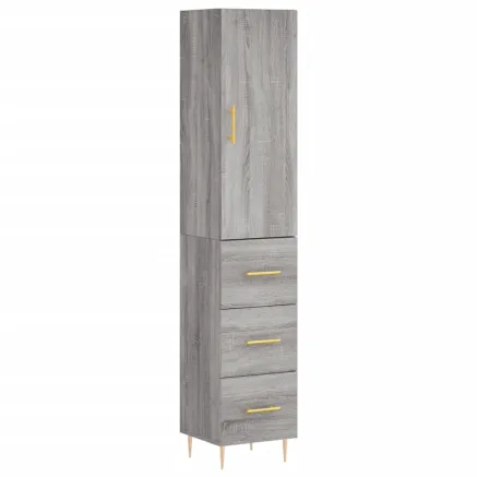 Buffet haut Sonoma gris 34,5x34x180 cm Bois d'ingénierie 2