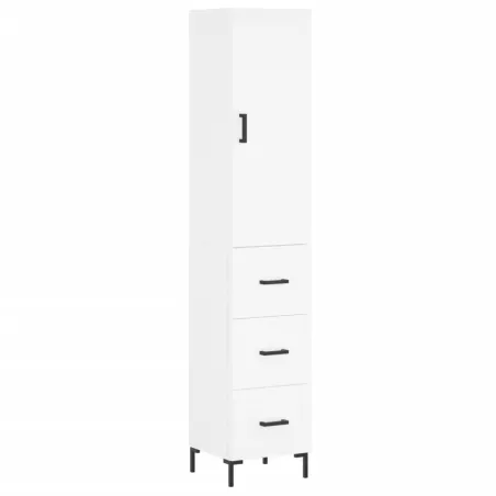 Buffet haut Blanc 34,5x34x180 cm Bois d'ingénierie