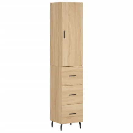 Buffet haut Chêne sonoma 34,5x34x180 cm Bois d'ingénierie 2
