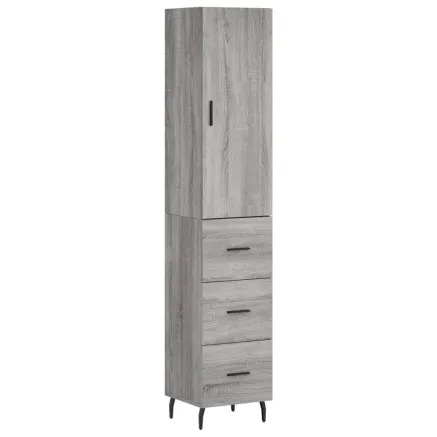 Buffet haut Sonoma gris 34,5x34x180 cm Bois d'ingénierie 2