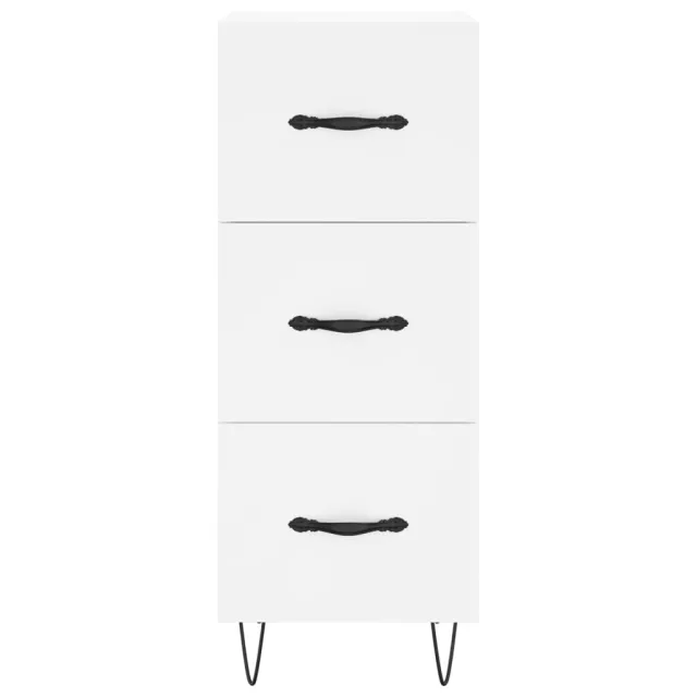 Buffet haut Blanc 34,5x34x180 cm Bois d'ingénierie