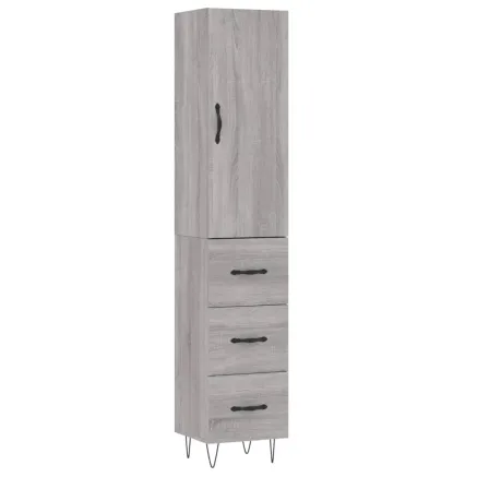 Buffet haut Sonoma gris 34,5x34x180 cm Bois d'ingénierie 2