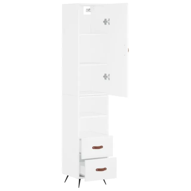 Buffet haut Blanc 34,5x34x180 cm Bois d'ingénierie