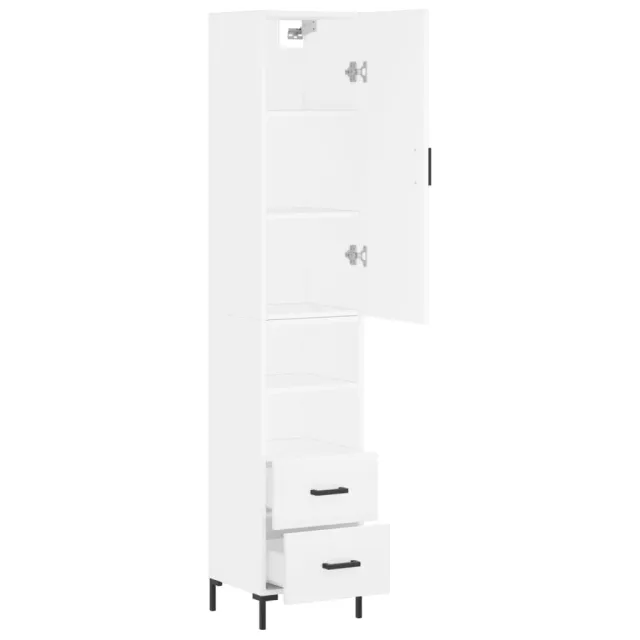 Buffet haut Blanc 34,5x34x180 cm Bois d'ingénierie