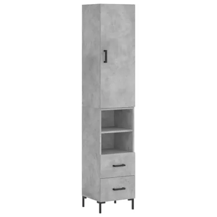 Buffet haut Gris béton 34,5x34x180 cm Bois d'ingénierie 2