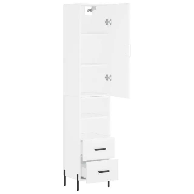 Buffet haut Blanc 34,5x34x180 cm Bois d'ingénierie