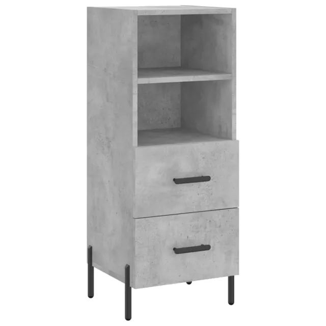 Buffet haut Gris béton 34,5x34x180 cm Bois d'ingénierie