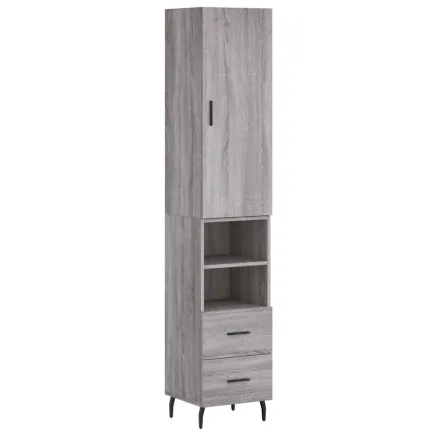 Buffet haut Sonoma gris 34,5x34x180 cm Bois d'ingénierie 2