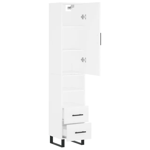 Buffet haut Blanc 34,5x34x180 cm Bois d'ingénierie