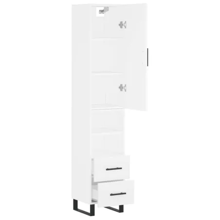 Buffet haut Blanc 34,5x34x180 cm Bois d'ingénierie