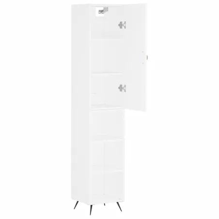 Buffet haut Blanc 34,5x34x180 cm Bois d'ingénierie