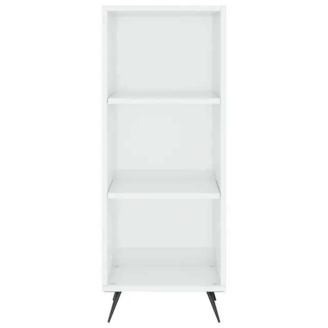 Buffet haut Blanc brillant 34,5x34x180 cm Bois d'ingénierie