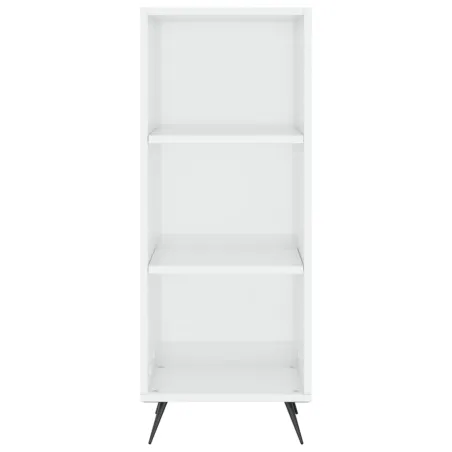 Buffet haut Blanc brillant 34,5x34x180 cm Bois d'ingénierie