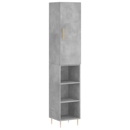 Buffet haut Gris béton 34,5x34x180 cm Bois d'ingénierie 2