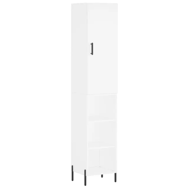 Buffet haut Blanc 34,5x34x180 cm Bois d'ingénierie