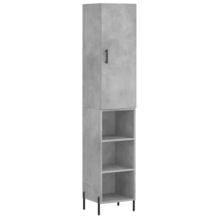Buffet haut Gris béton 34,5x34x180 cm Bois d'ingénierie 2