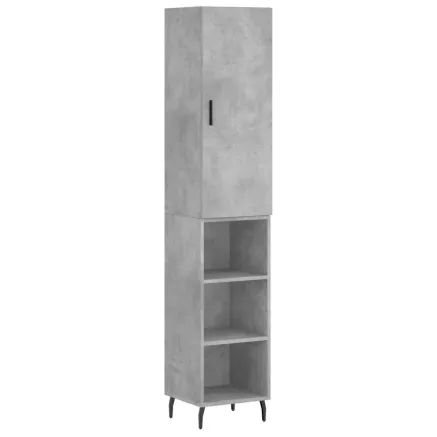 Buffet haut Gris béton 34,5x34x180 cm Bois d'ingénierie 2