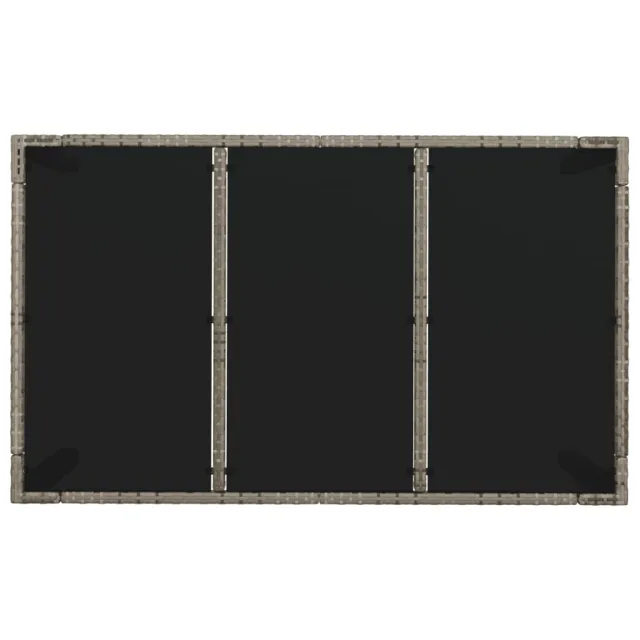 Table de jardin dessus en verre Gris 150x90x75cm Résine tressée