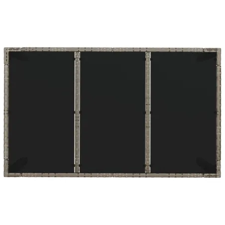 Table de jardin dessus en verre Gris 150x90x75cm Résine tressée
