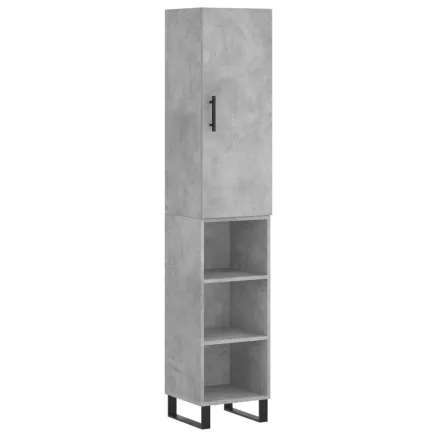 Buffet haut Gris béton 34,5x34x180 cm Bois d'ingénierie 2