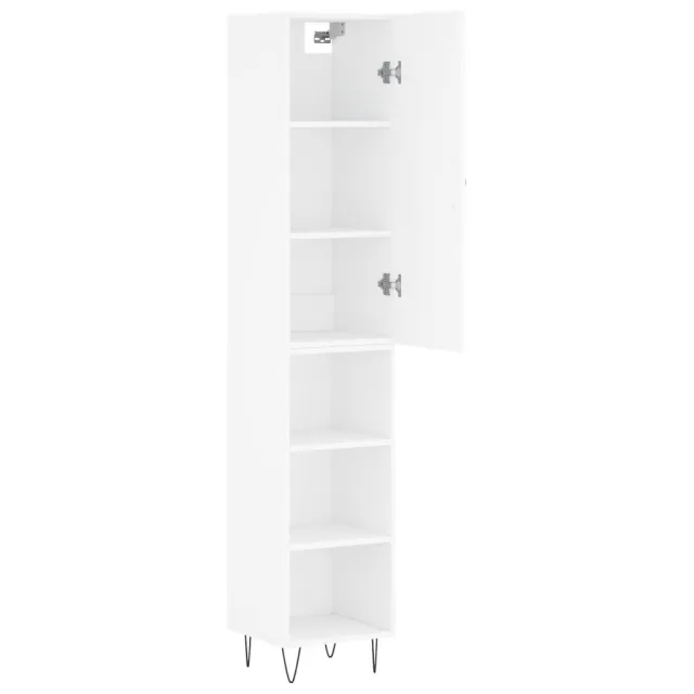 Buffet haut Blanc 34,5x34x180 cm Bois d'ingénierie