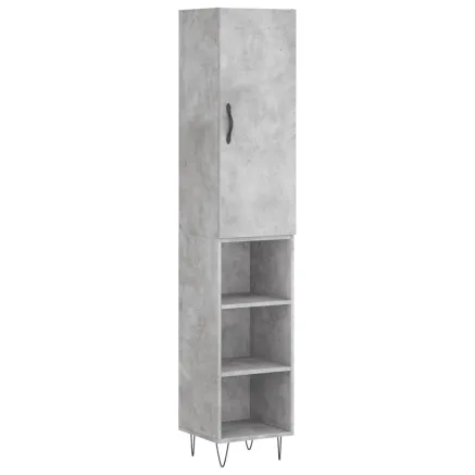Buffet haut Gris béton 34,5x34x180 cm Bois d'ingénierie 2