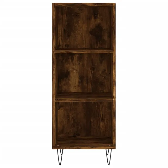 Buffet haut Chêne fumé 34,5x34x180 cm Bois d'ingénierie