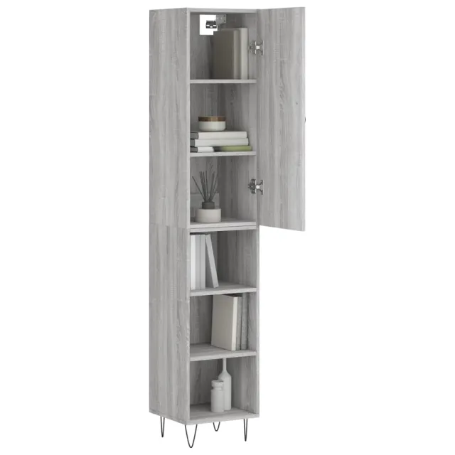 Buffet haut Sonoma gris 34,5x34x180 cm Bois d'ingénierie