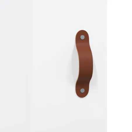 Buffet haut Blanc brillant 34,5x34x180 cm Bois d'ingénierie