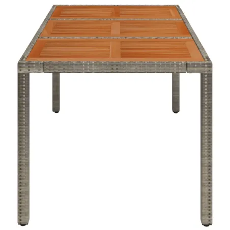 Table de jardin dessus en bois Gris 150x90x75 cm Résine tressée