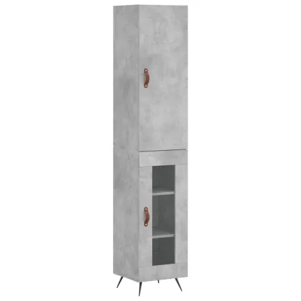 Buffet haut Gris béton 34,5x34x180 cm Bois d'ingénierie 2