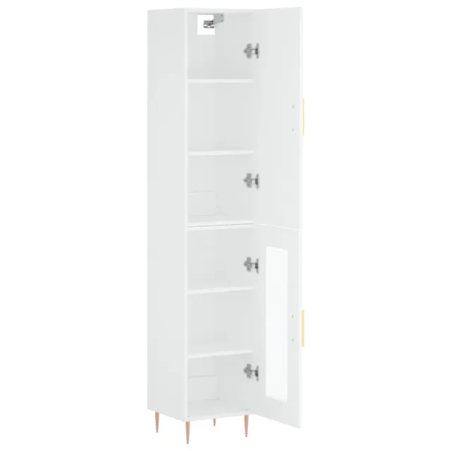 Buffet haut Blanc 34,5x34x180 cm Bois d'ingénierie