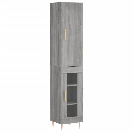 Buffet haut Sonoma gris 34,5x34x180 cm Bois d'ingénierie