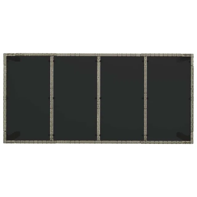 Table de jardin dessus en verre Gris 190x90x75cm Résine tressée