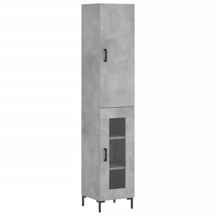 Buffet haut Gris béton 34,5x34x180 cm Bois d'ingénierie 2