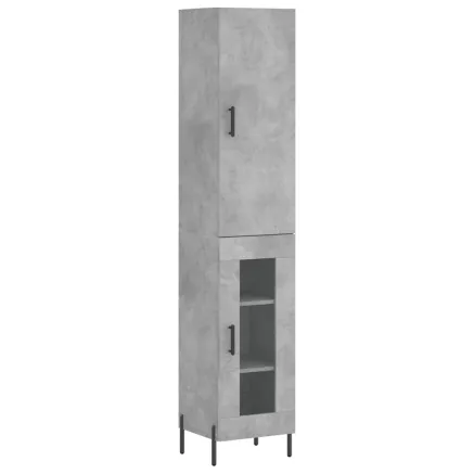 Buffet haut Gris béton 34,5x34x180 cm Bois d'ingénierie 2