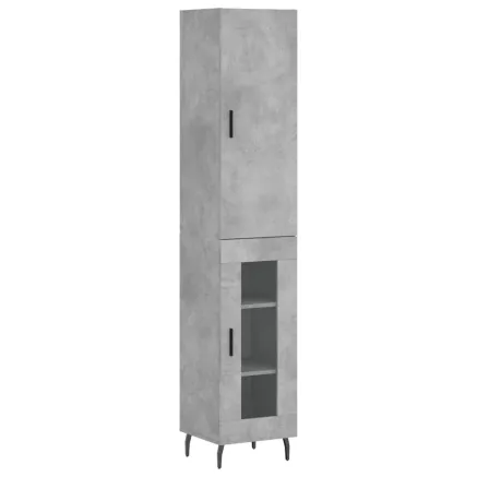 Buffet haut Gris béton 34,5x34x180 cm Bois d'ingénierie 2