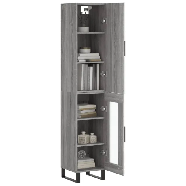Buffet haut Sonoma gris 34,5x34x180 cm Bois d'ingénierie