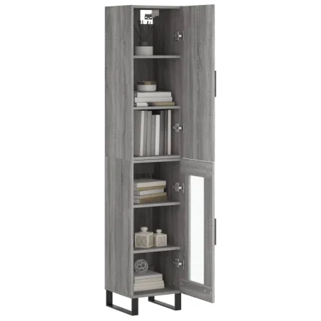 Buffet haut Sonoma gris 34,5x34x180 cm Bois d'ingénierie