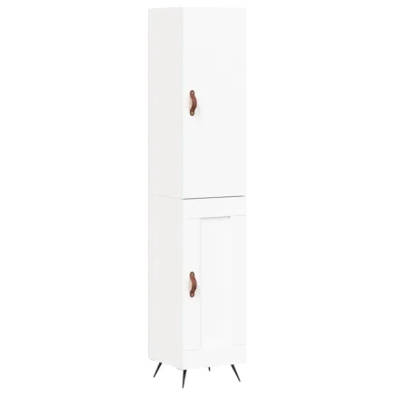 Buffet haut Blanc 34,5x34x180 cm Bois d'ingénierie 2