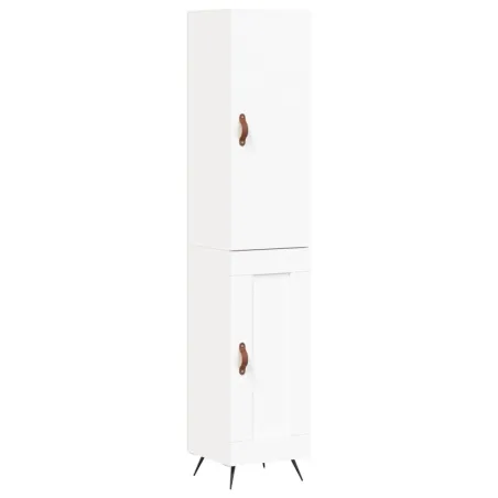 Buffet haut Blanc 34,5x34x180 cm Bois d'ingénierie