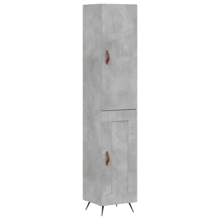 Buffet haut Gris béton 34,5x34x180 cm Bois d'ingénierie 2