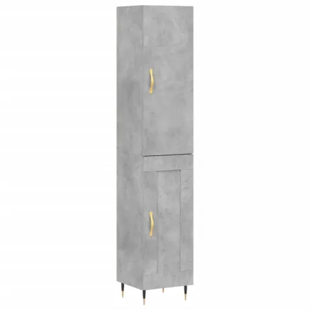 Buffet haut Gris béton 34,5x34x180 cm Bois d'ingénierie 2