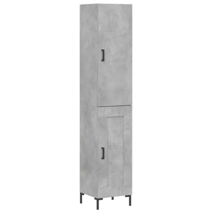 Buffet haut Gris béton 34,5x34x180 cm Bois d'ingénierie 2