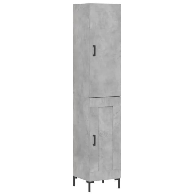 Buffet haut Gris béton 34,5x34x180 cm Bois d'ingénierie