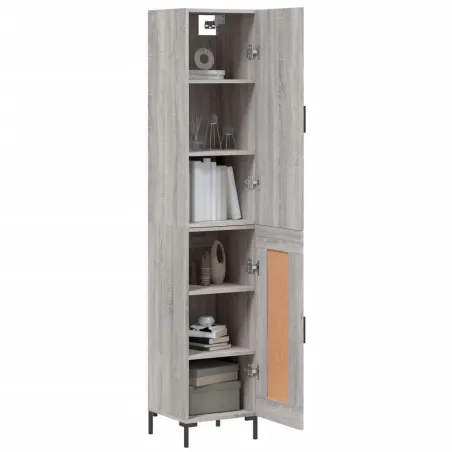 Buffet haut Sonoma gris 34,5x34x180 cm Bois d'ingénierie