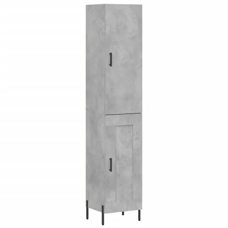 Buffet haut Gris béton 34,5x34x180 cm Bois d'ingénierie