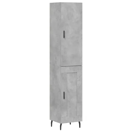 Buffet haut Gris béton 34,5x34x180 cm Bois d'ingénierie 2